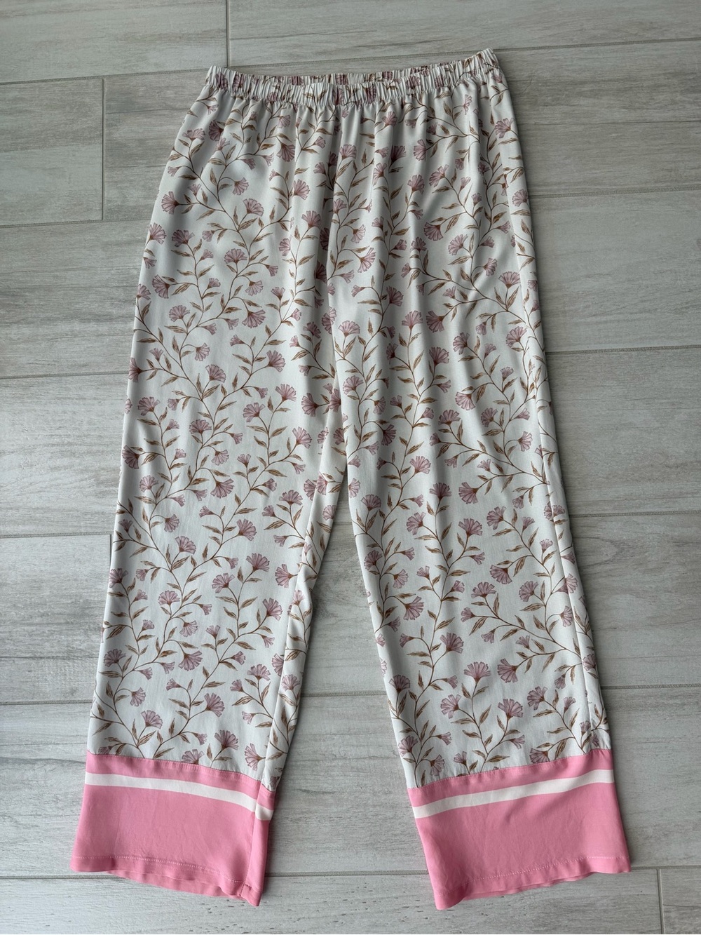 Floral Lounge Set Cami Wide Leg Pants Resort Co-ord Pink, size S-M, NWOT - Picture 5 of 7
